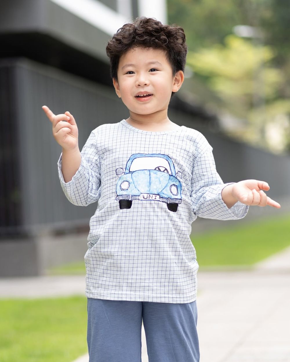 Bộ đồ lửng cotton mịn bé trai U2067