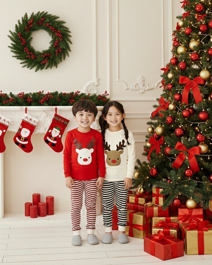 Bộ đồ dài dáng ôm cotton mịn bé trai và bé gái U130X