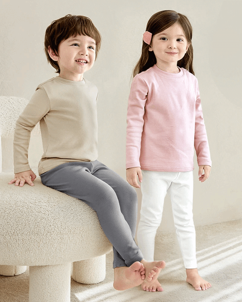 Quần legging dài vải nỉ cào bông ấm thu đông bé trai và bé gái U950E