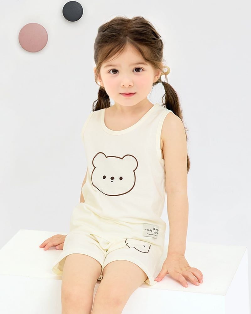 Bộ đồ ba lỗ cotton mịn bé gái U4104