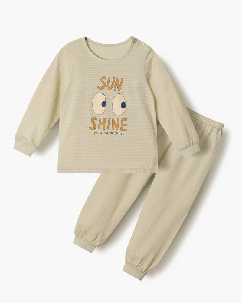 Bộ đồ dài cotton giấy dáng rộng bé gái U1311