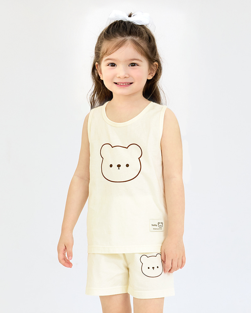 Bộ đồ ba lỗ cotton mịn bé gái U4104