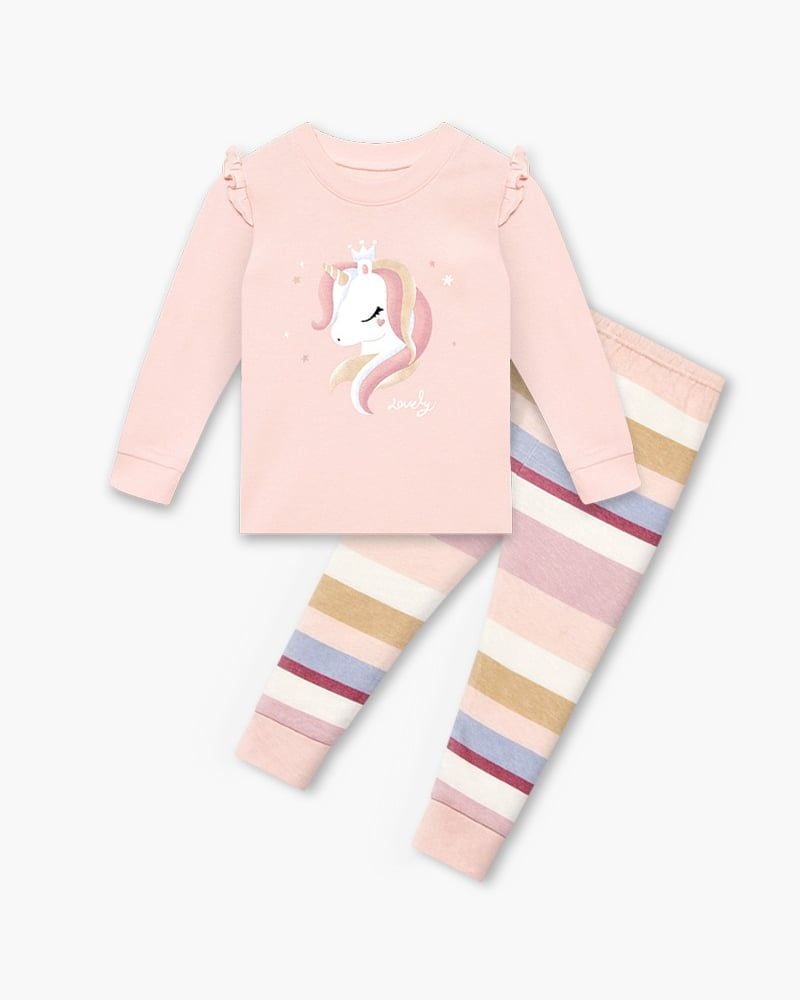 Bộ đồ dài dáng ôm cotton mịn bé gái U1205