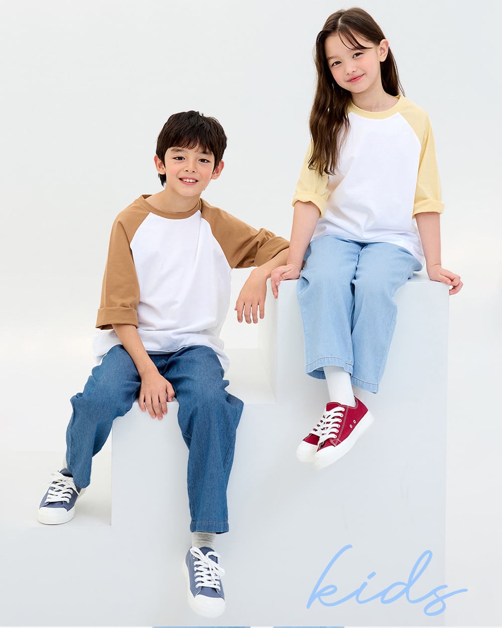 Áo phông tay lửng cotton mịn bé trai và bé gái U900B