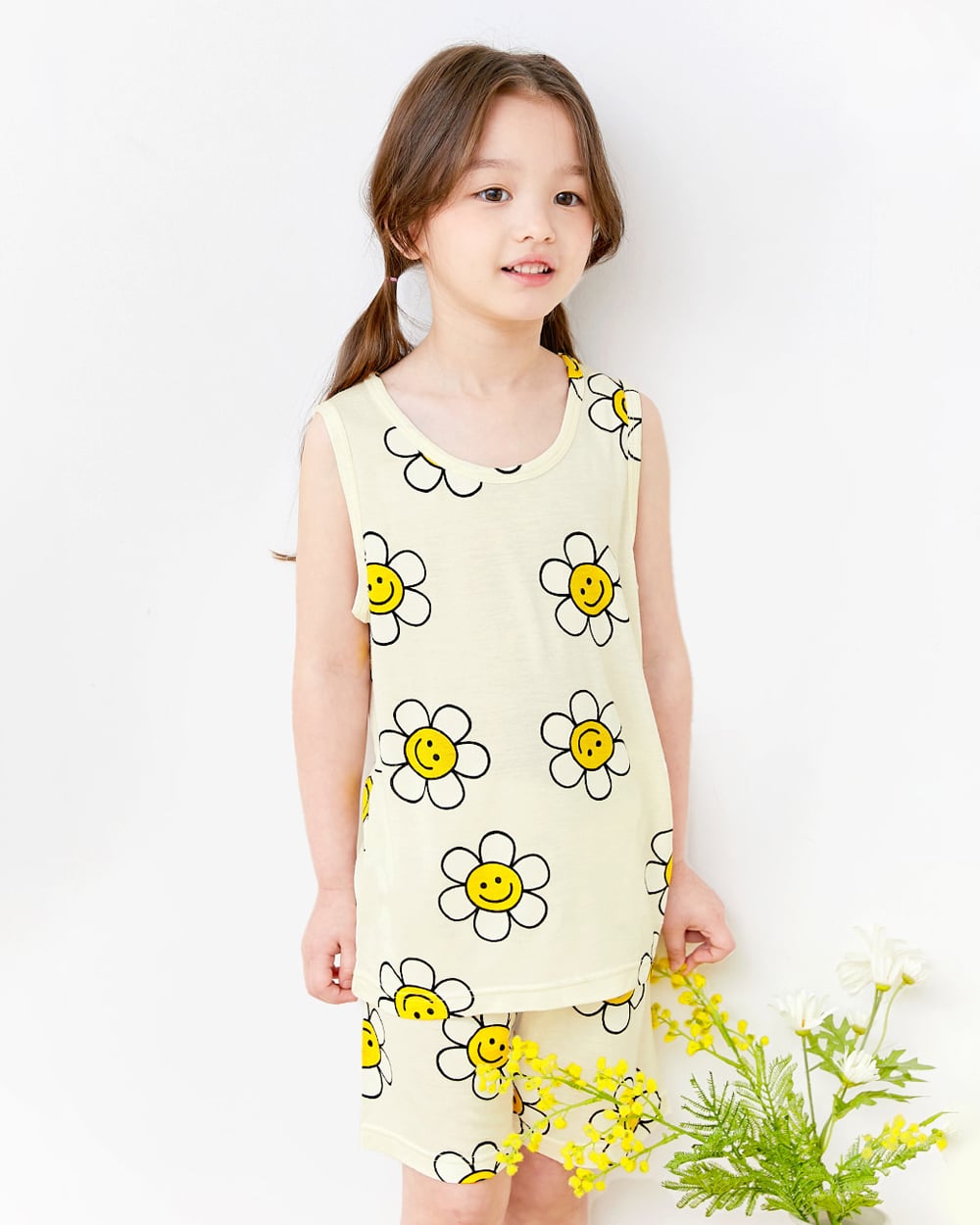 Bộ đồ ba lỗ Cool Feel mịn mỏng mát bé gái U4061