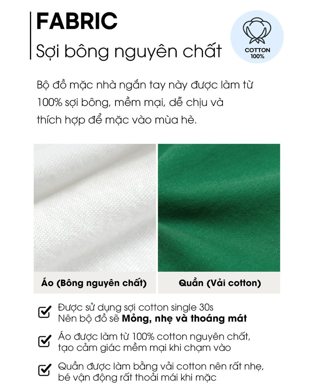 Bộ đồ ngắn cotton mịn bé trai U3213