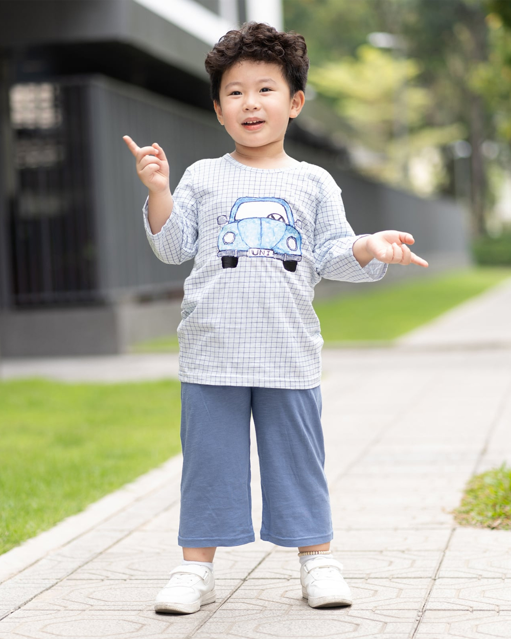 Bộ đồ lửng cotton mịn bé trai U2067