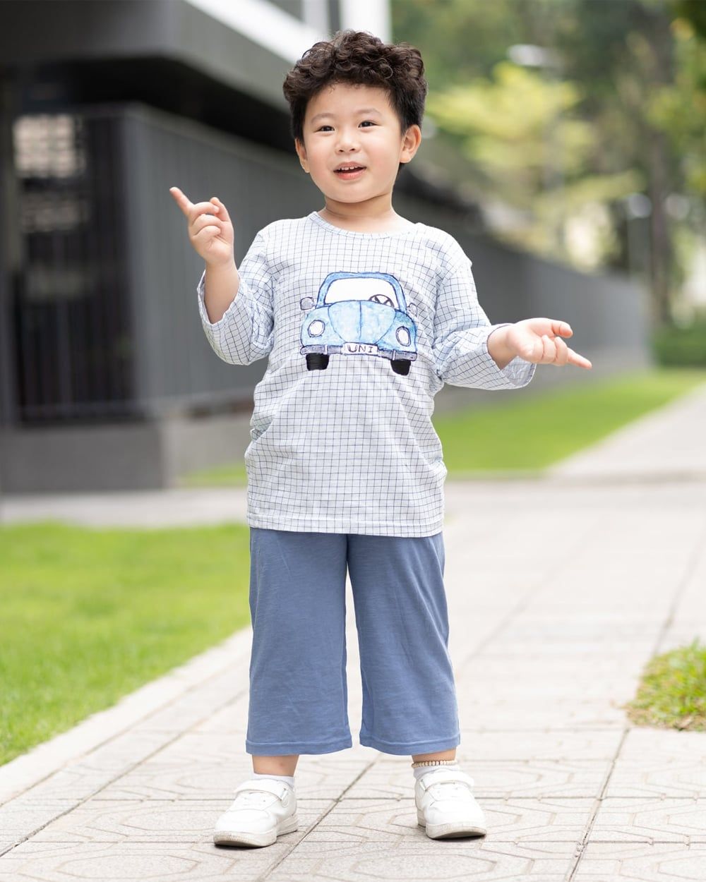 Bộ đồ lửng cotton mịn bé trai U2067
