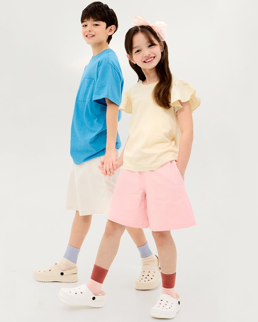 Quần short vải cotton spandex bé trai và bé gái U950C