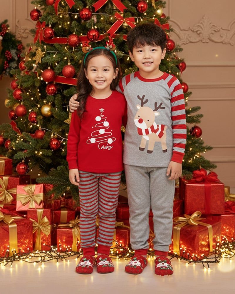 Bộ đồ dài dáng ôm cotton mịn bé trai và bé gái U1208