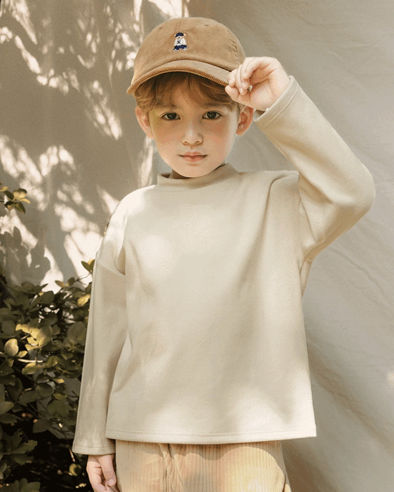 Áo dài tay cổ 3 phân vải nỉ cào bông ấm bé trai và bé gái U900E