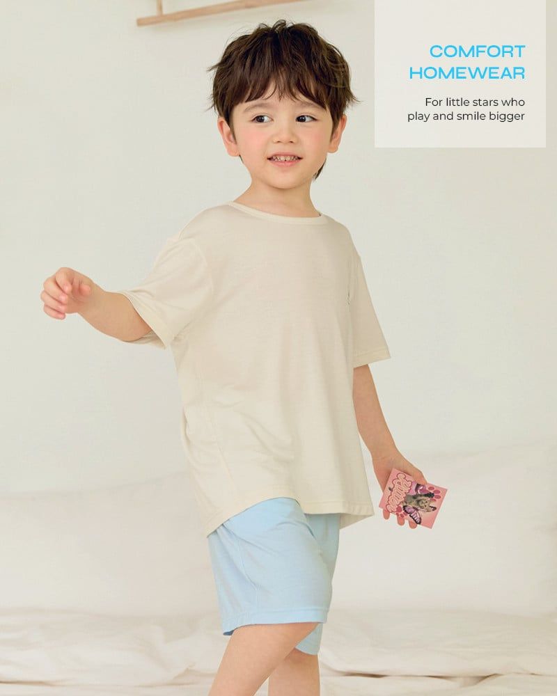 Bộ đồ ngắn mặc nhà vải Tencel Modal siêu mềm mát bé trai và bé gái U3233