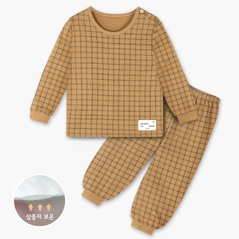 [Lẻ size] Bộ đồ dài chần bông 3 lớp cho bé trai và bé gái U8004