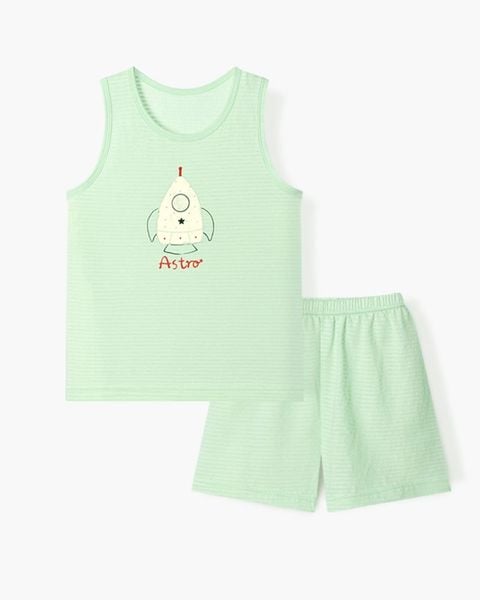 Bộ đồ ba lỗ cotton giấy bé trai U4111