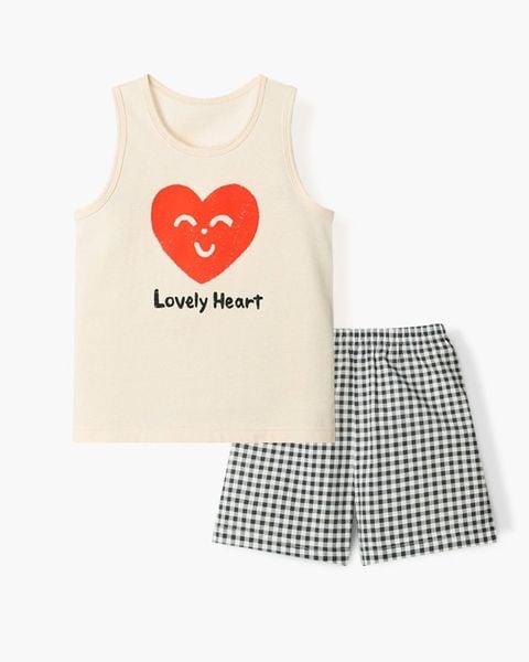 Bộ đồ ba lỗ cotton mịn bé gái U4110