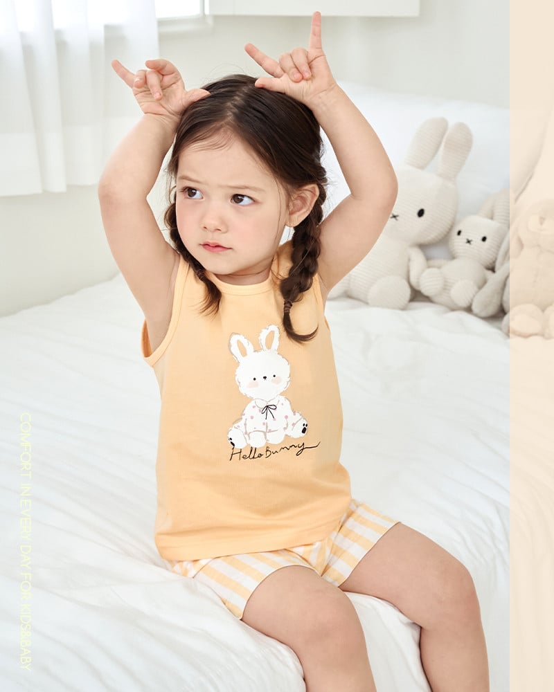 Bộ đồ ba lỗ cotton mịn bé gái U4109