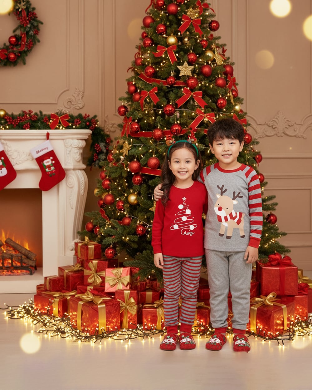 Bộ đồ dài dáng ôm cotton mịn bé trai và bé gái U1208