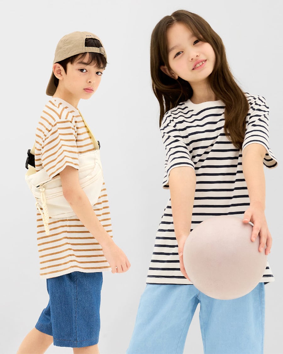 Áo phông ngắn tay cotton mịn bé trai và bé gái U900A