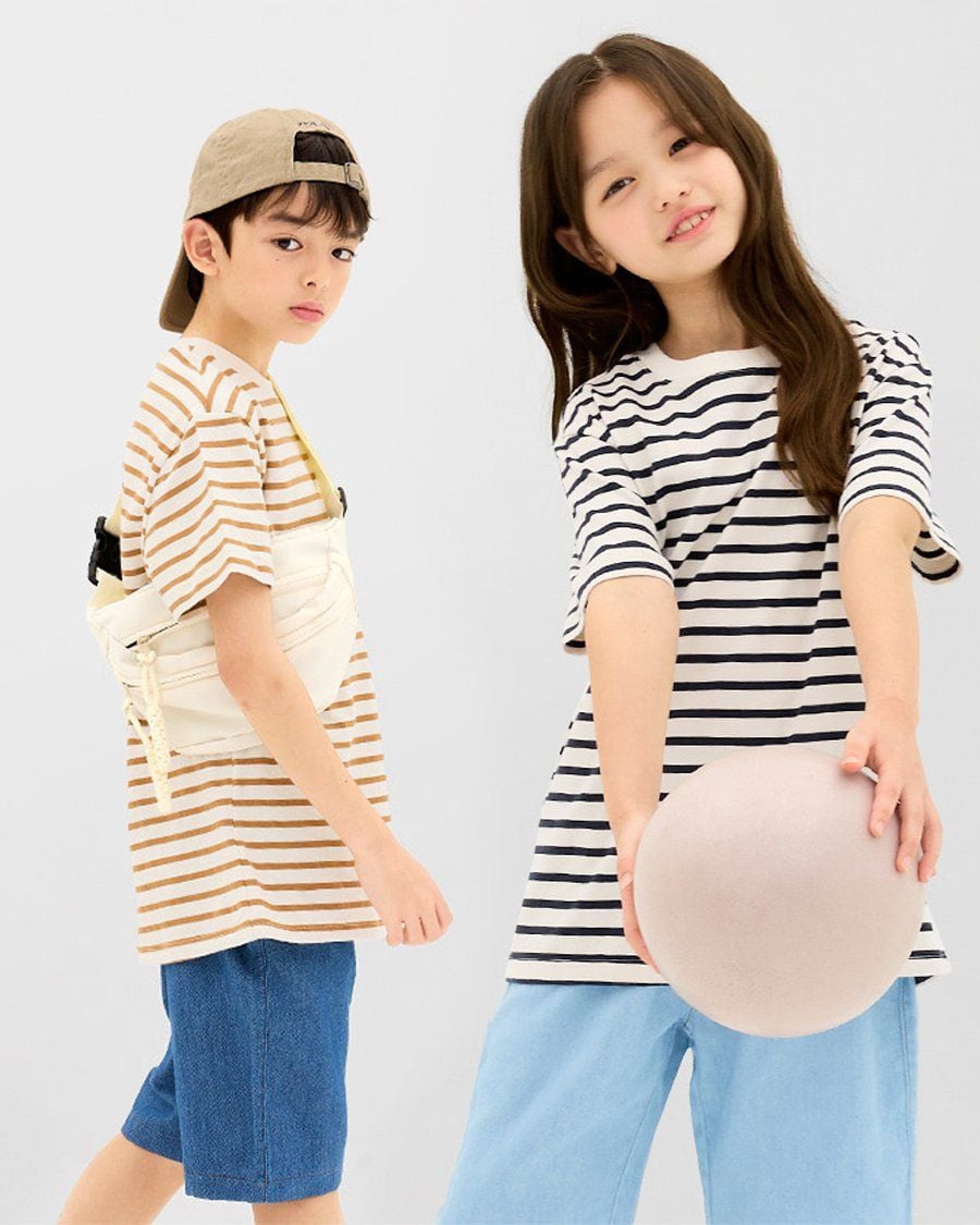 Áo phông ngắn tay cotton mịn bé trai và bé gái U900A