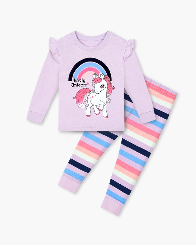 Bộ đồ dài dáng ôm cotton mịn bé gái U1149