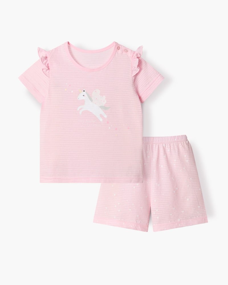Bộ đồ ngắn cotton giấy bé gái U3228