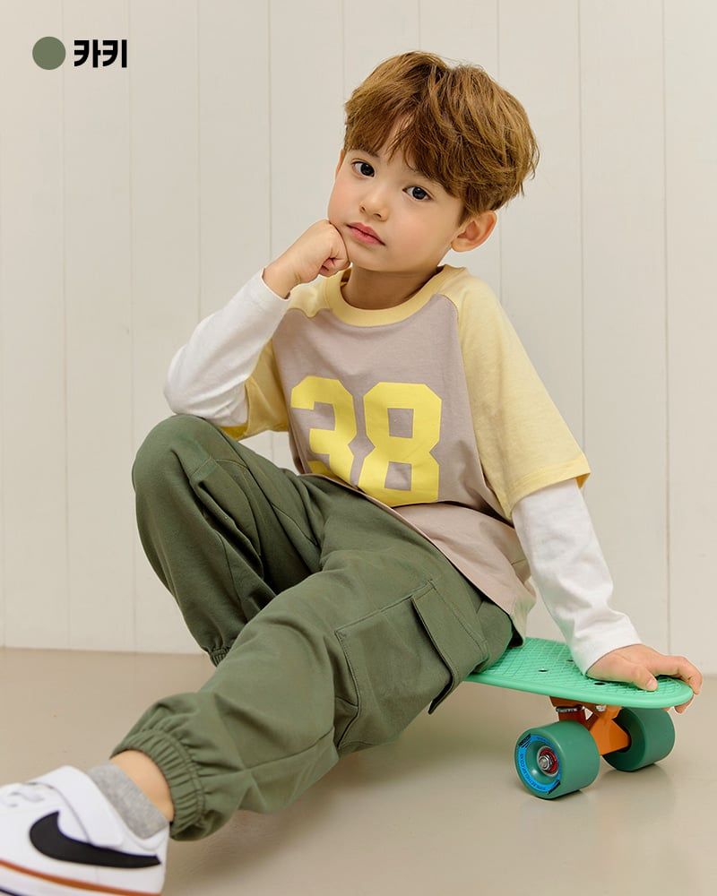 Quần cargo dáng jogger cotton spandex bé trai và bé gái U950G