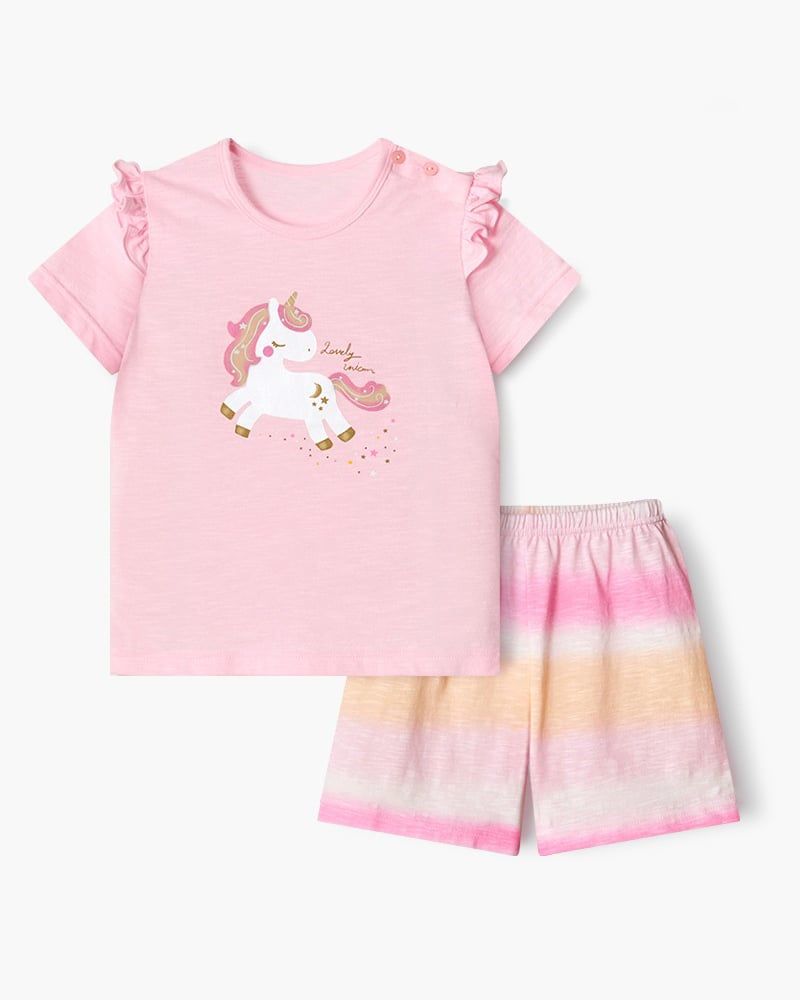 Bộ đồ ngắn cotton mịn bé gái U3199
