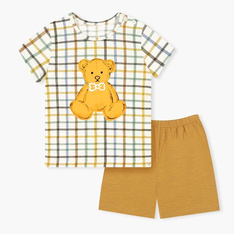 [Lẻ size] Bộ đồ ngắn cotton giấy & mịn cho bé trai và bé gái lẻ size U8010