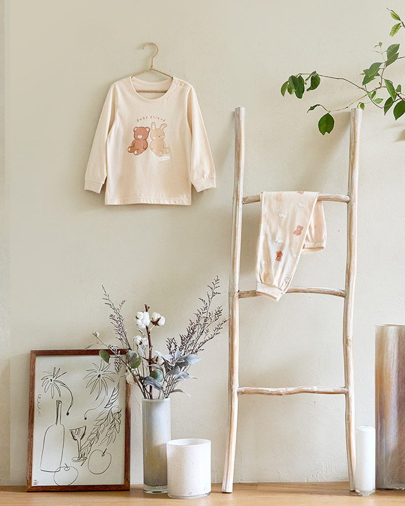 Bộ đồ dài dáng rộng cotton mịn bé trai và bé gái U1270