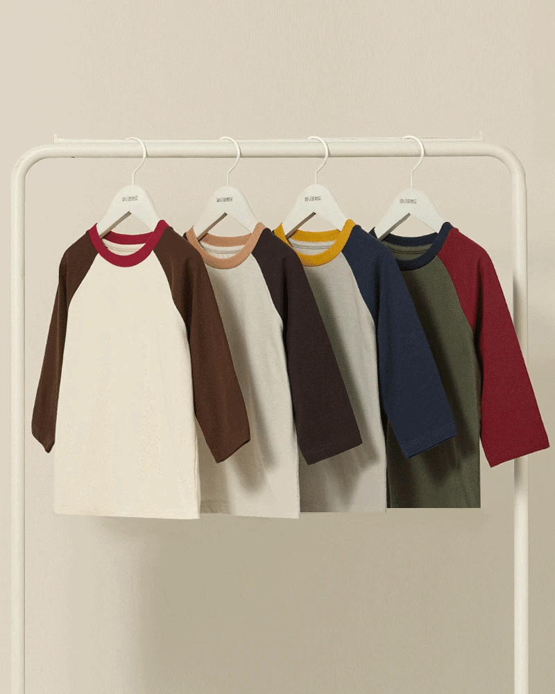 Áo phông tay dài Raglan cotton bé trai và bé gái U900H