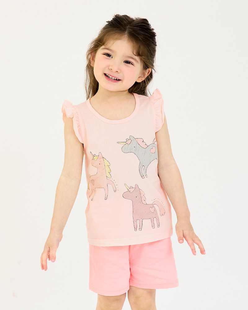 Bộ đồ ba lỗ cotton mịn bé gái U4102