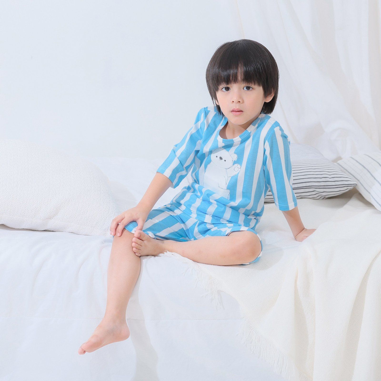 Bộ đồ lửng cotton mịn bé trai và bé gái U2159