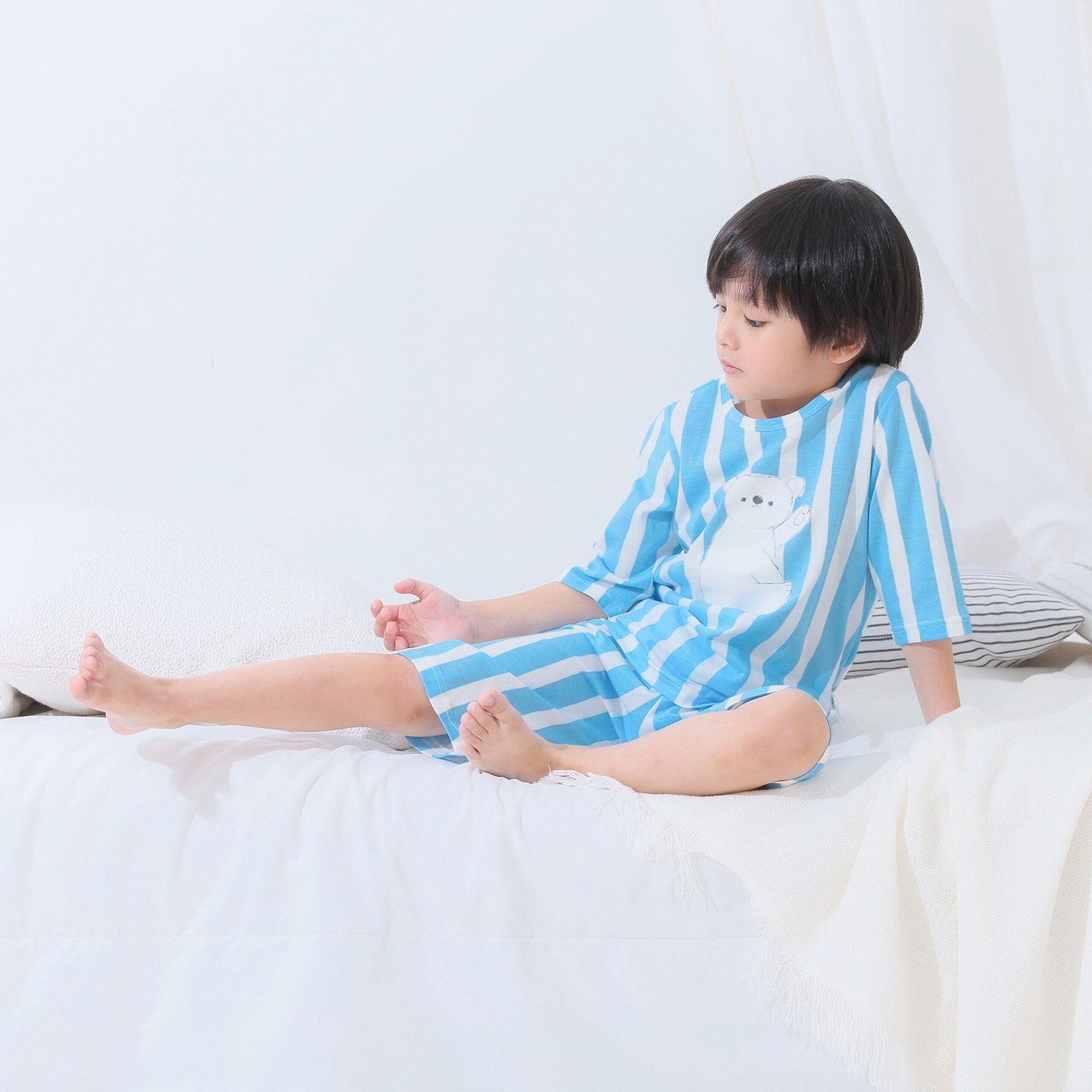 Bộ đồ lửng cotton mịn bé trai và bé gái U2159