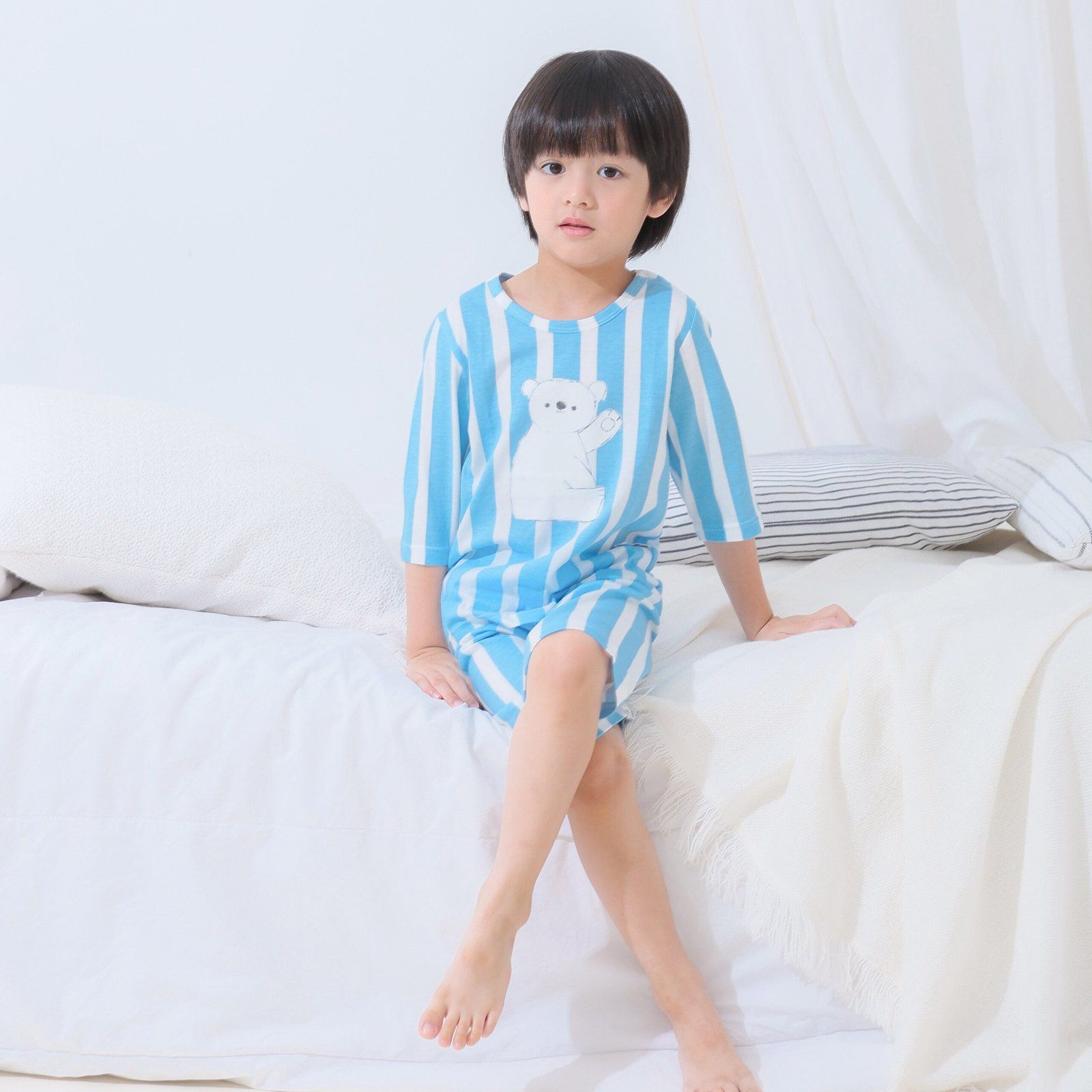 Bộ đồ lửng cotton mịn bé trai và bé gái U2159