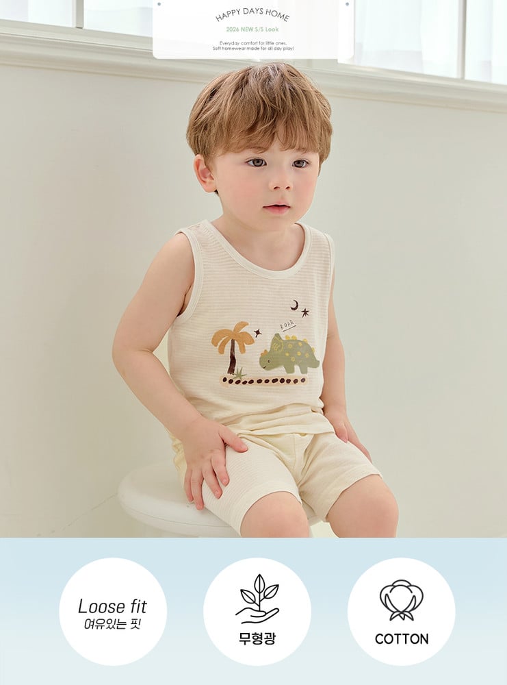 Bộ đồ ba lỗ cotton giấy bé trai U4112