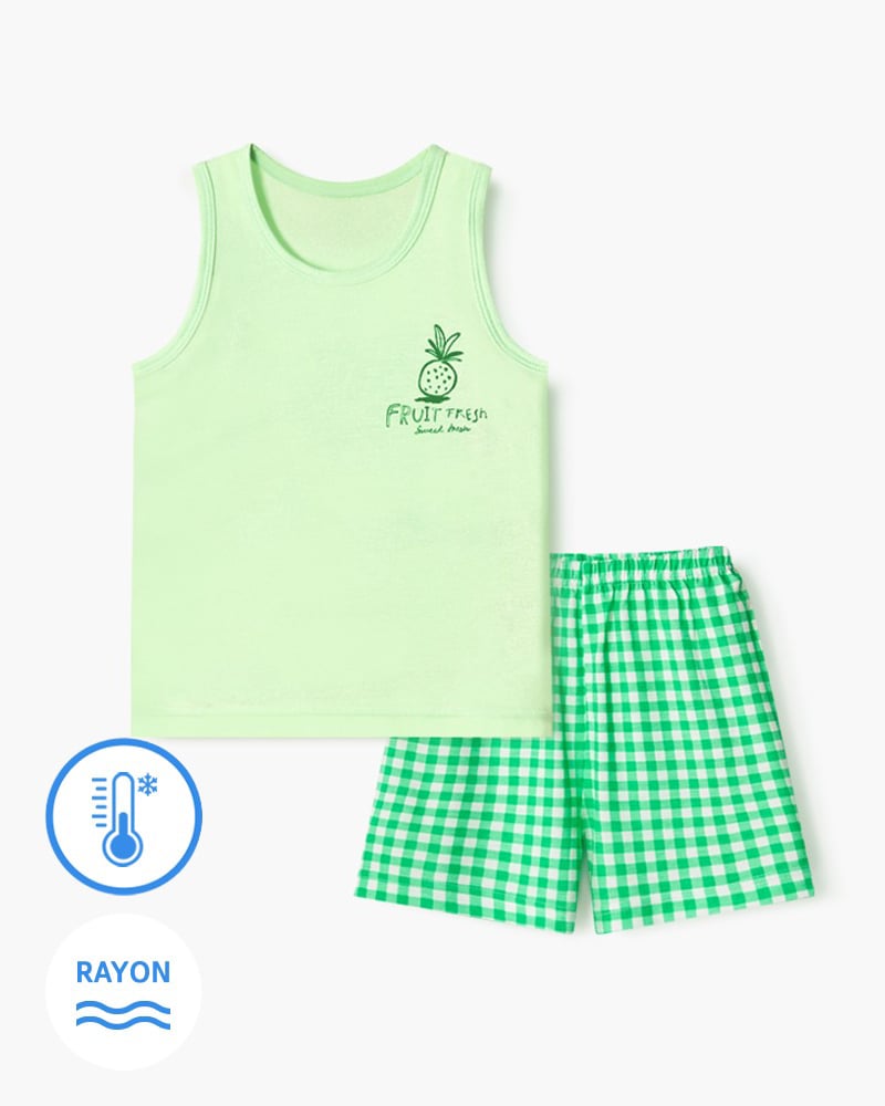 Bộ đồ ba lỗ Cool Feel mịn mỏng mát bé trai và bé gái U4106