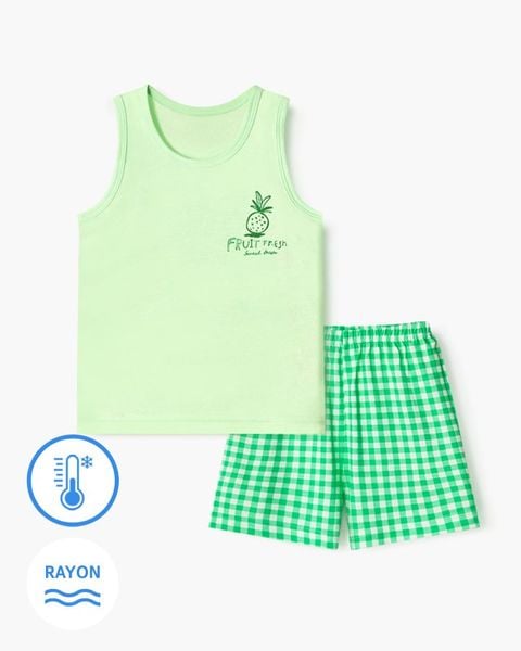 Bộ đồ ba lỗ Cool Feel mịn mỏng mát bé trai và bé gái U4106