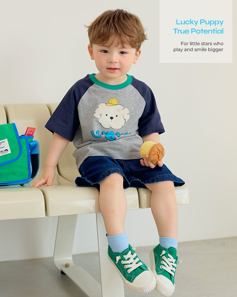 Áo thun tay ngắn Raglan vải cotton cho bé trai và bé gái U900N