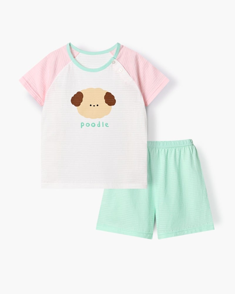 Bộ đồ ngắn raglan cotton giấy bé gái U3226