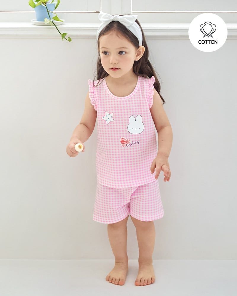 Bộ đồ ba lỗ cotton mịn bé gái U4108