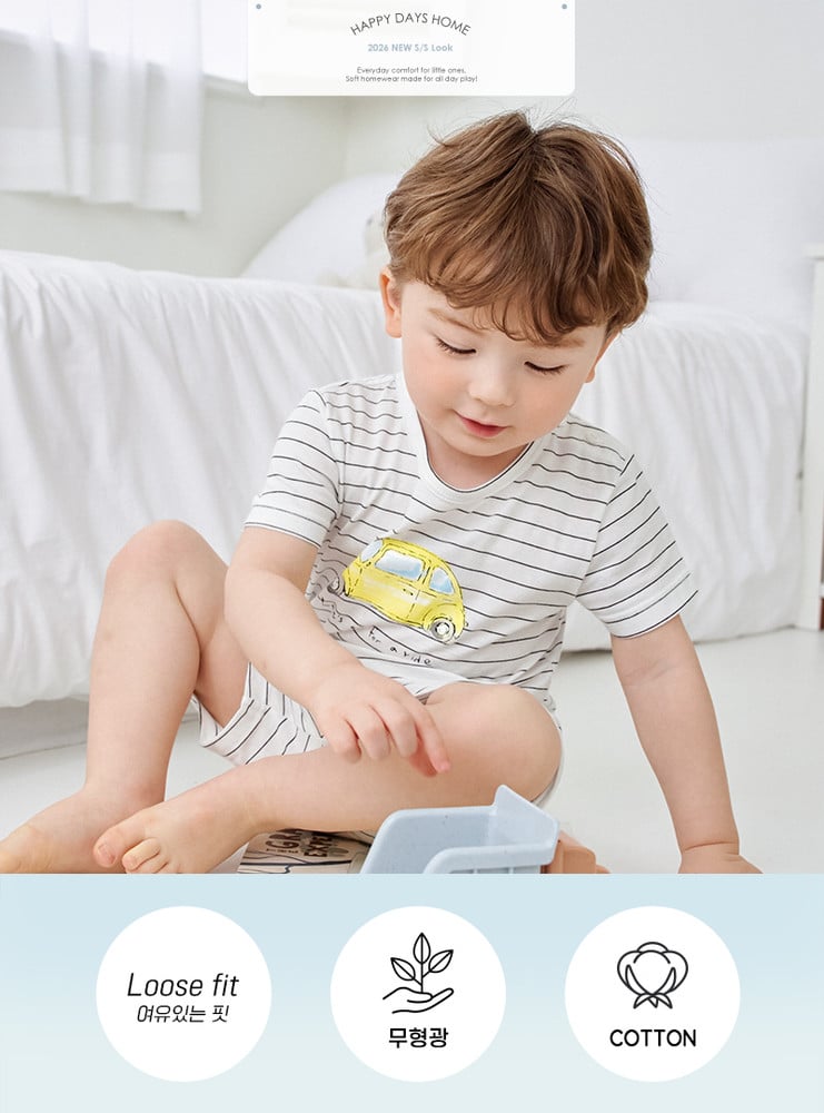 Bộ đồ ngắn cotton mịn bé trai U3227
