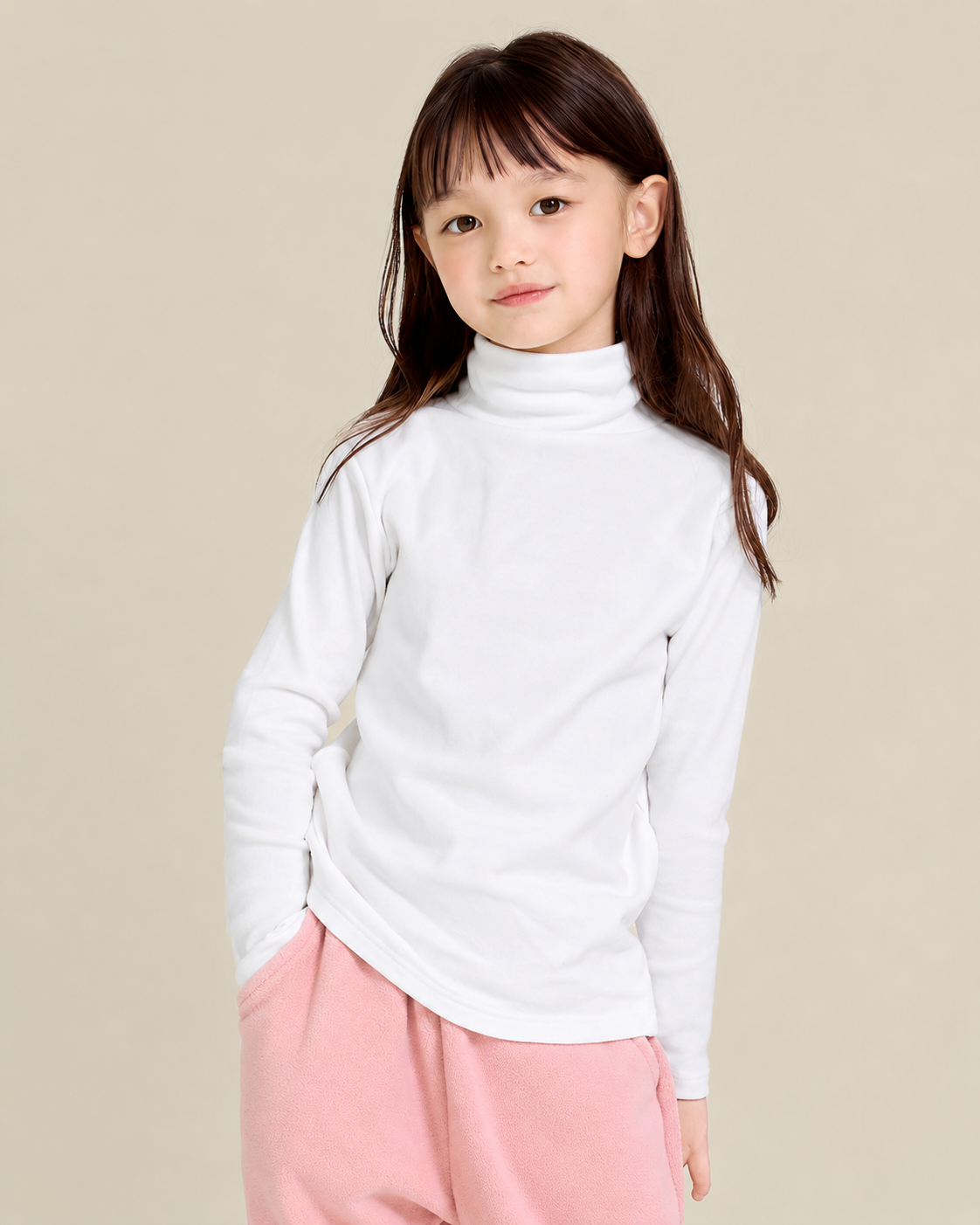 Áo cổ lọ dài tay vải nỉ bông ấm bé trai và bé gái U900U
