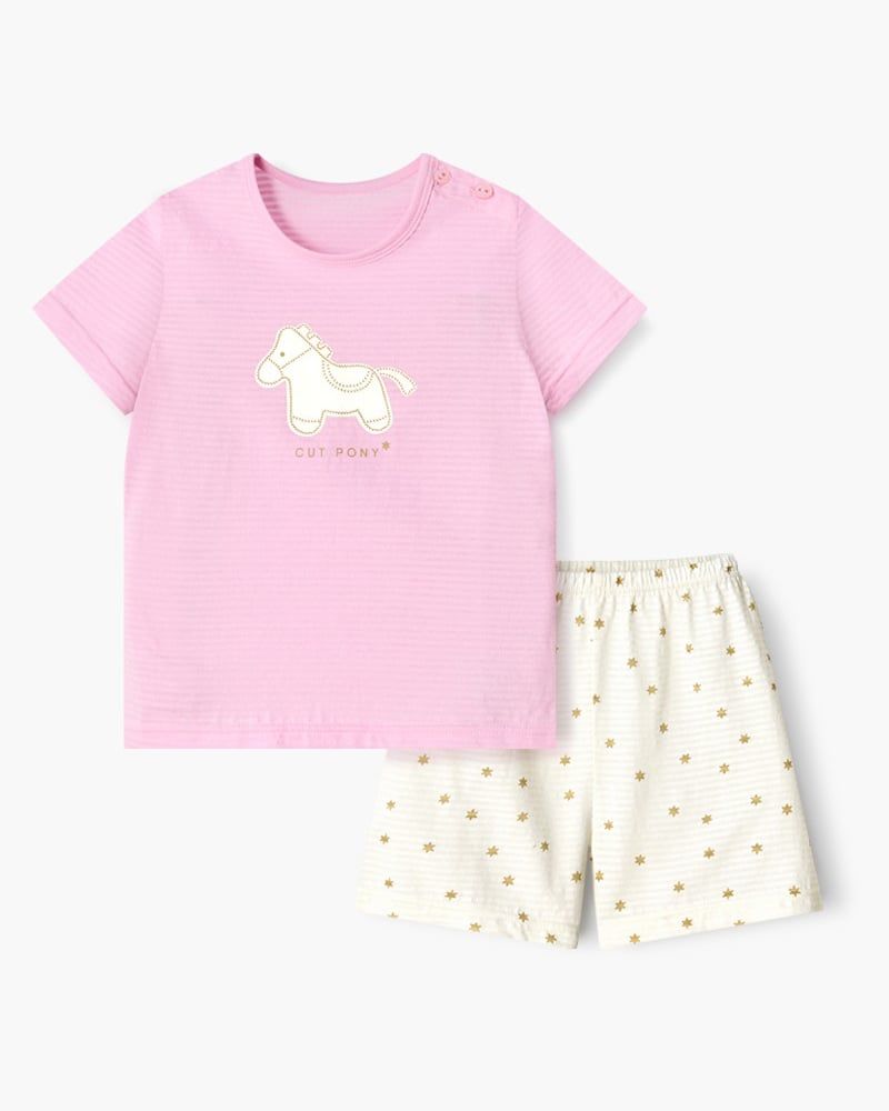 Bộ đồ ngắn cotton giấy bé gái U3206