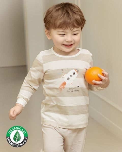 Bộ đồ dài cotton mịn dáng rộng bé trai U1315