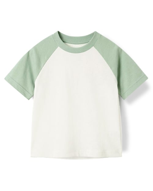 Áo thun tay ngắn Raglan vải cotton thoáng mát bé trai và bé gái U900Q