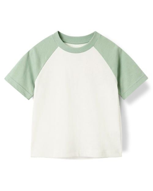 Áo thun tay ngắn Raglan vải cotton thoáng mát bé trai và bé gái U900Q