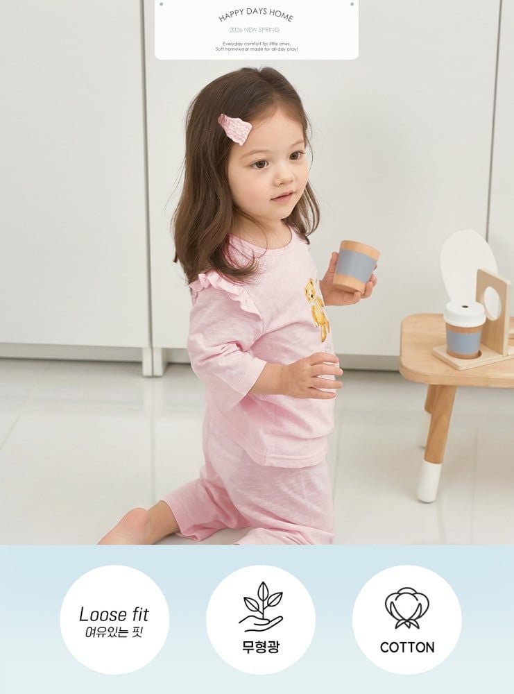 Bộ đồ lửng cotton mịn bé gái U2173