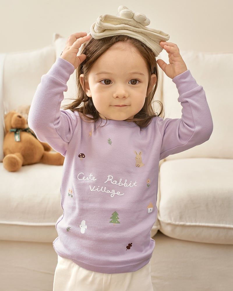 Bộ đồ dài dáng ôm cotton mịn bé gái U1258