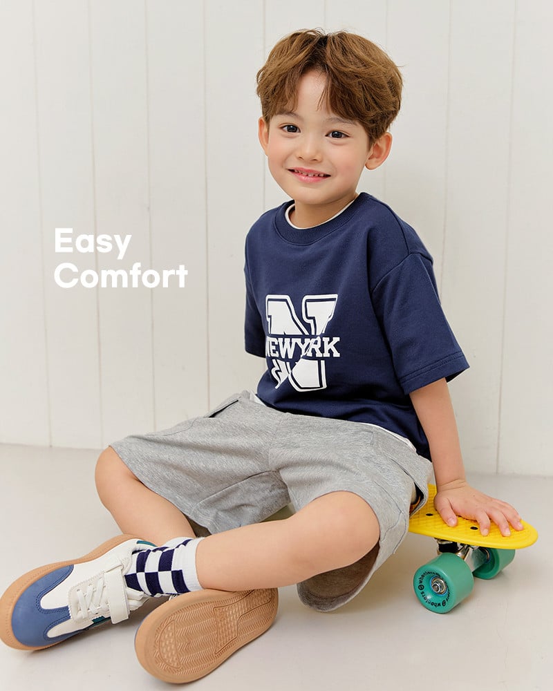 Quần short cargo basic vải cotton spandex cho bé trai và bé gái U950V