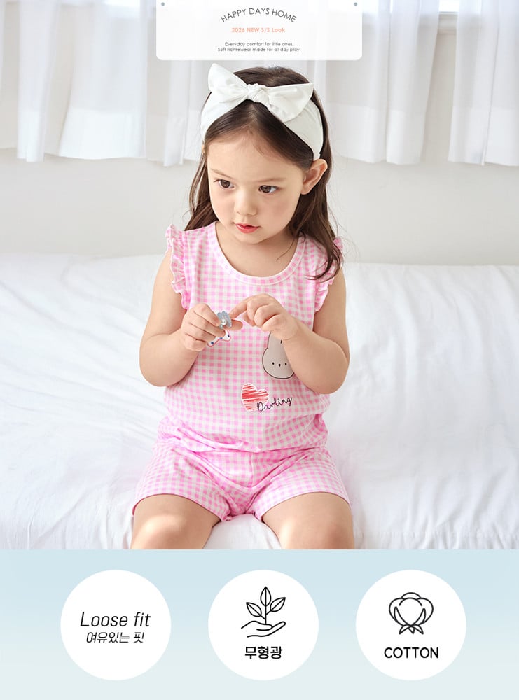 Bộ đồ ba lỗ cotton mịn bé gái U4108